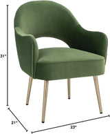 SAFAVIEH Home Collection Dublyn Green Velvet/Gold Accent Chair ACH4001C