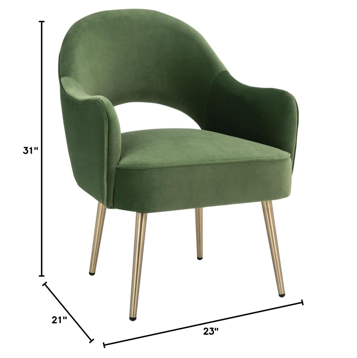 SAFAVIEH Home Collection Dublyn Green Velvet/Gold Accent Chair ACH4001C