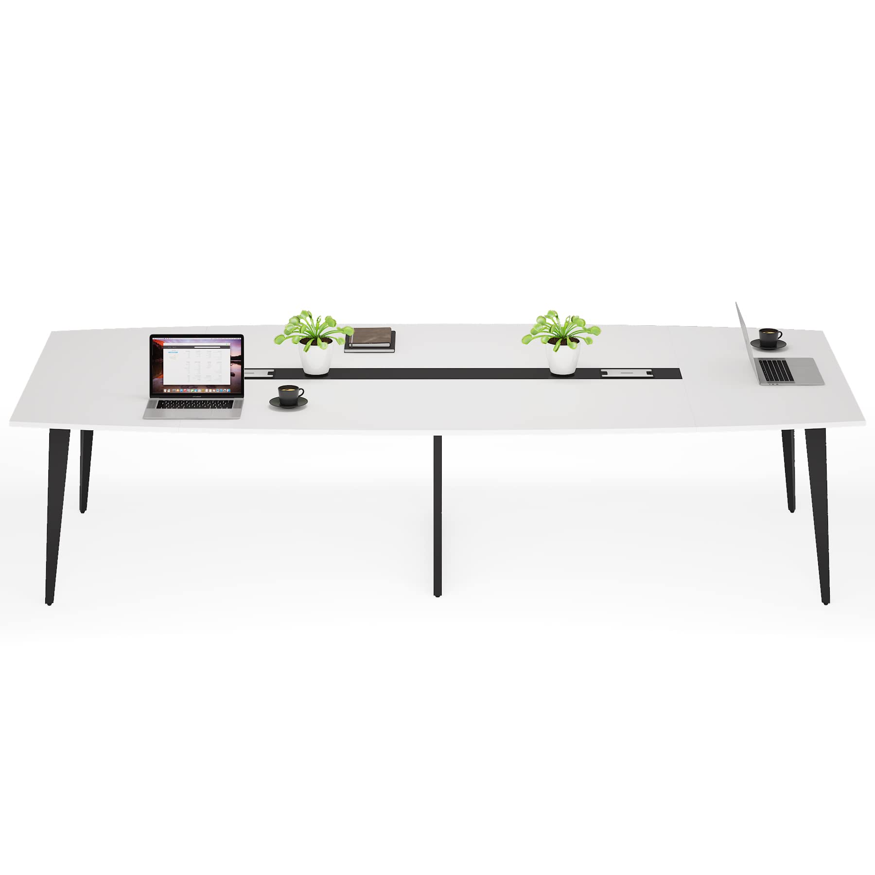 8FT Conference Table, 94.48L x 47.24W x 29.52H Inches Large Boat Shaped Meeting