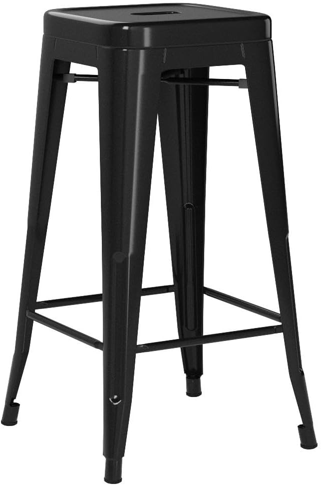 Bar Stools Set of 4 Counter Stool Metal Bar Stools 30 Inches Height Industrial Bar Chairs