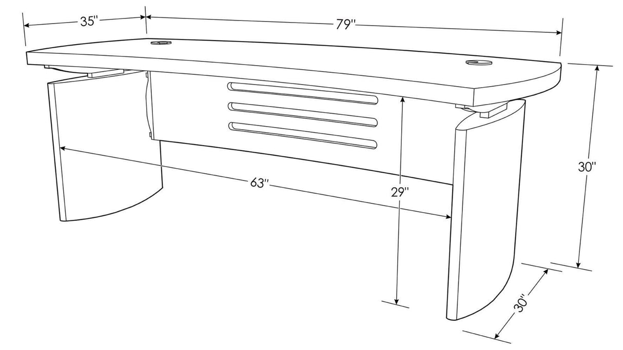 Harrison Black Oak Executive Desk