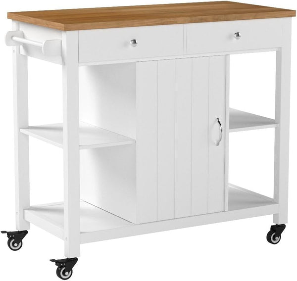 Kitchen Cart on Wheels with Wood Top, Utility Wood Kitchen Islands