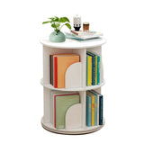 Rotating Bookshelf, Freestanding Storage Shelf, 360° Rotating White Bookshelf Round Bookcase