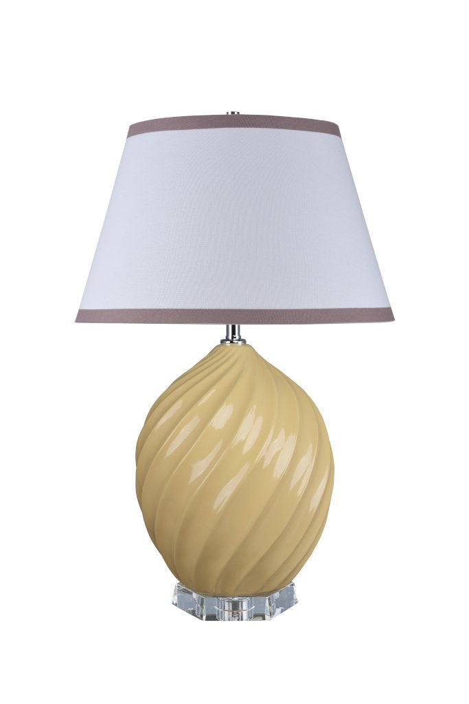 40044-2, 26 1/2" High Traditional Ceramic Table Lamp, Daffodil Yellow