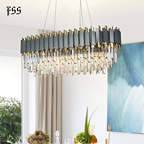 Pendant Light , Pendant Ceiling Light Modern Crystal Chrome Rectangle Round