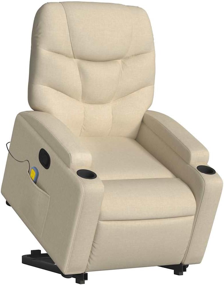 Fabric Power Lift Recliner Chair with 6-Point Vibration Massage - Stand up Assistance Wingback Armchair for Living Room