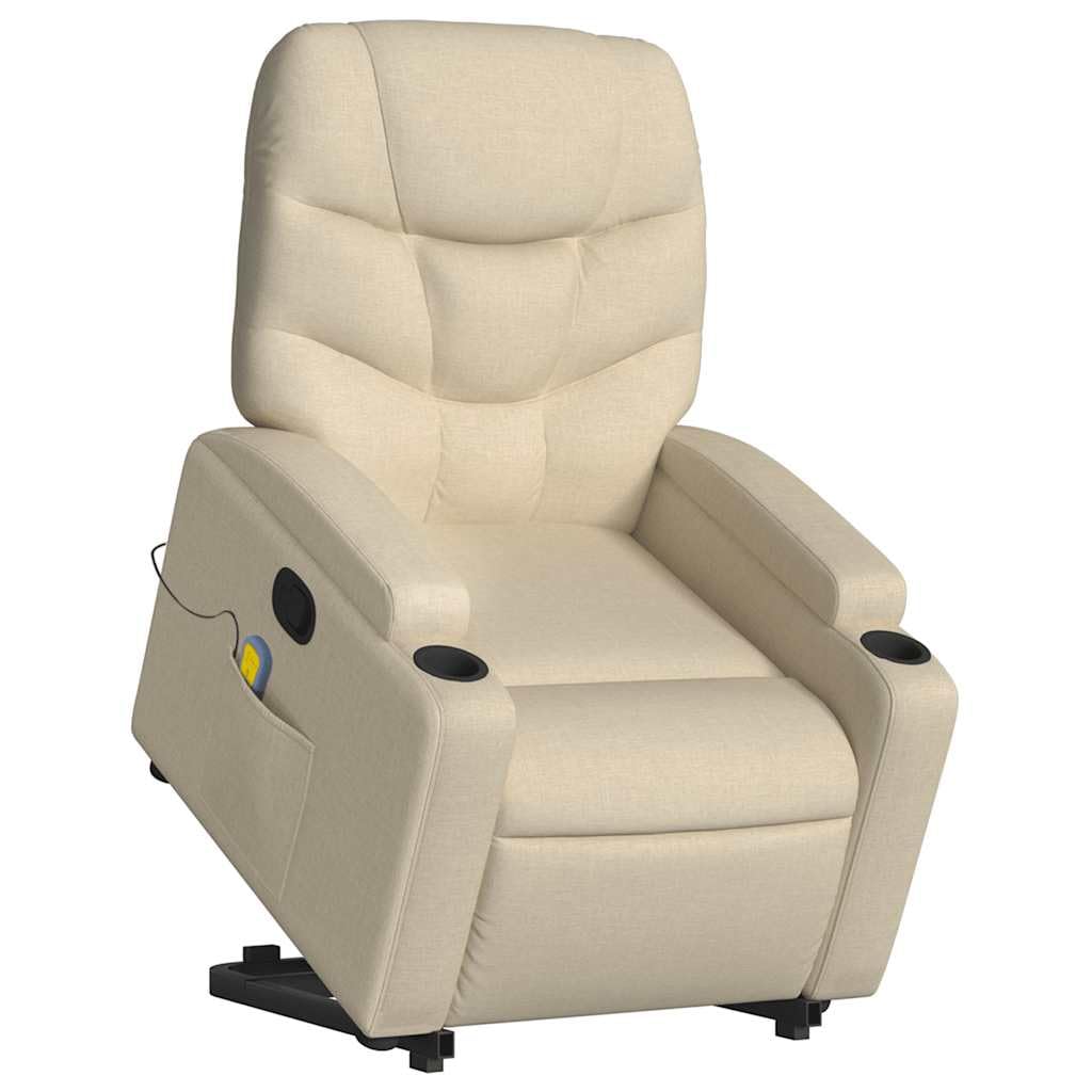 Fabric Power Lift Recliner Chair with 6-Point Vibration Massage - Stand up Assistance Wingback Armchair for Living Room