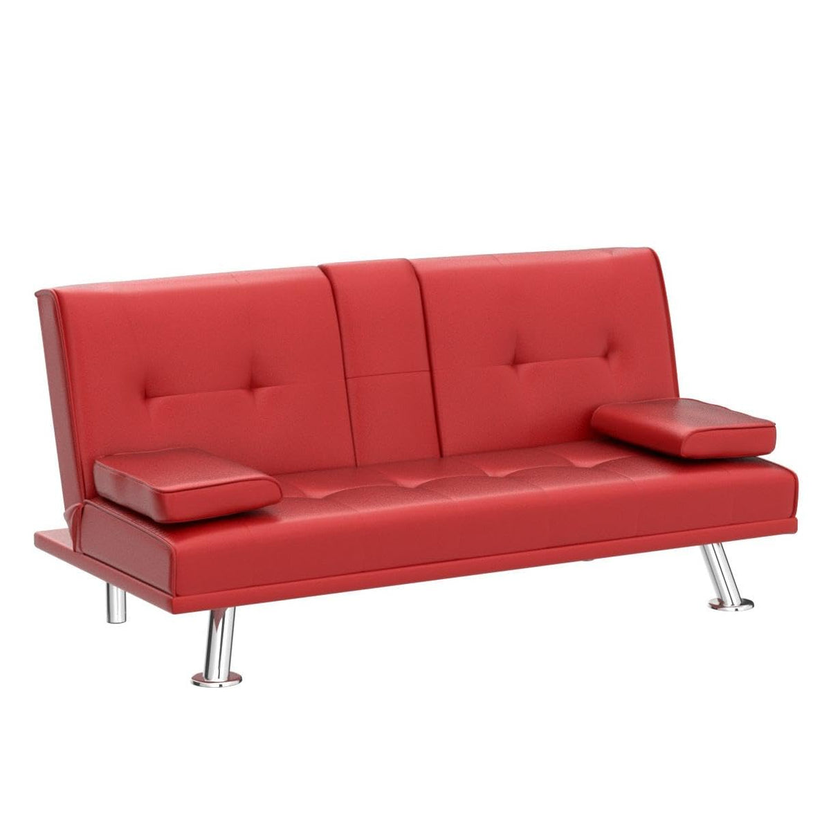 Convertible Futon Sofa Bed, Reclining Lounge Couch Sofa with Armrests