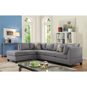 Malone Faux Leather Sectional in Gray