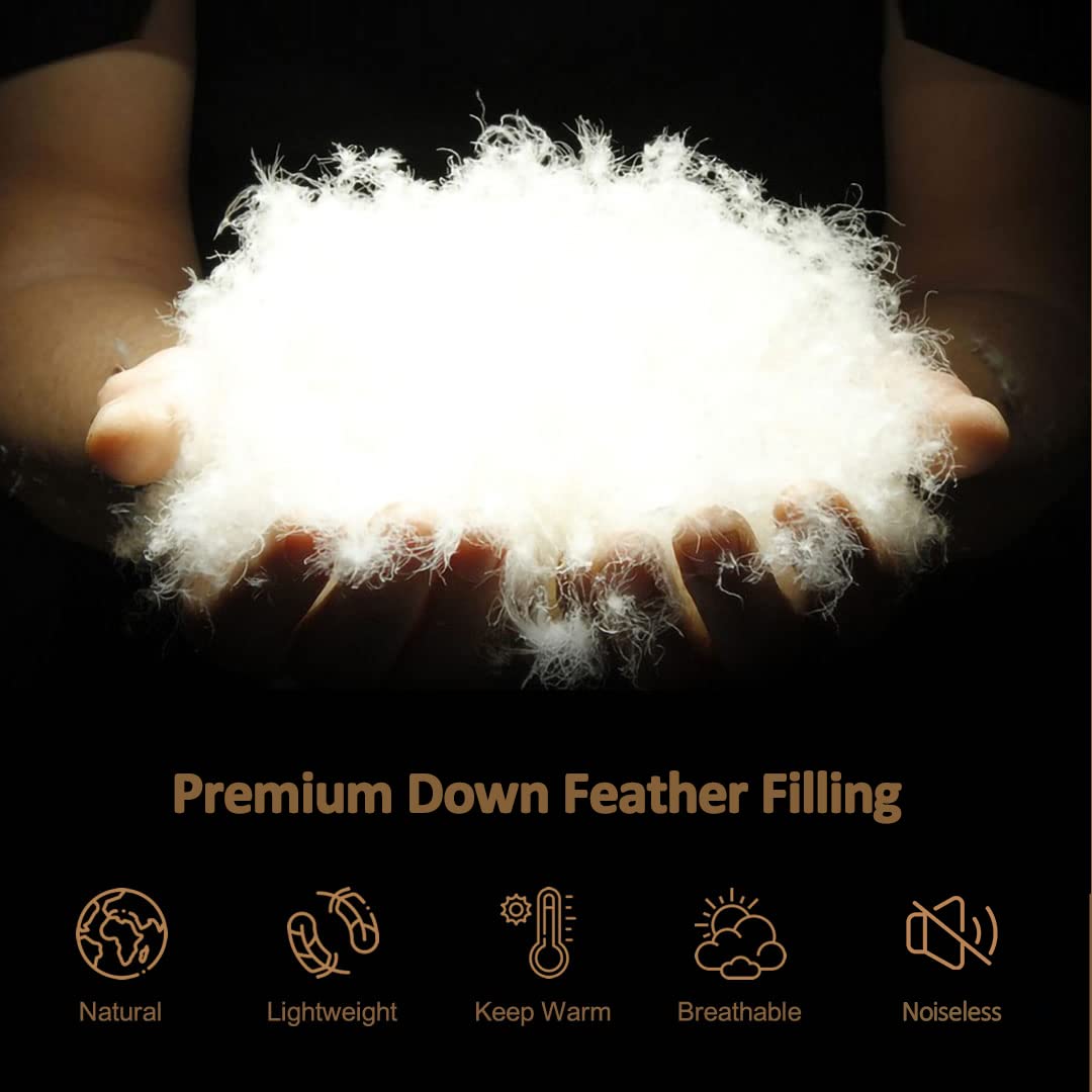 DWR Organic Cotton Feathers Down Duvet Insert King | All-Seasons Down Comforter | Ultra-Soft 750 Fill-Power Medium Warmth Hotel-Style Comforter Insert with Ties (106x90 Inches, White)