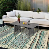 Wicker Outdoor Dining Table, 54” Metal Frame Table for Patio Furniture or Indoor (Grey)