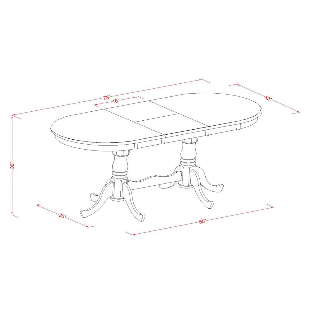 PLAV9-BCH-LC 9 Piece Room Set Includes an Oval Kitchen Table with Butterfly Leaf