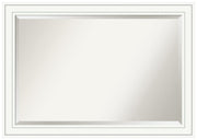 White Rectangle Wall Mirror 29x41 - Beveled Edge Wood Frame