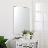 36" x 27" Contemporary Metal Frame Mirror in Silver