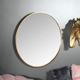 Large Round Gold Framed Wall Mirror 80cm x 80cm