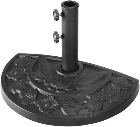 33 lb Half Round Heavy Duty Patio Base Stand Weight for Outdoor Market Umbrella, Black