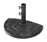 33 lb Half Round Heavy Duty Patio Base Stand Weight for Outdoor Market Umbrella, Black