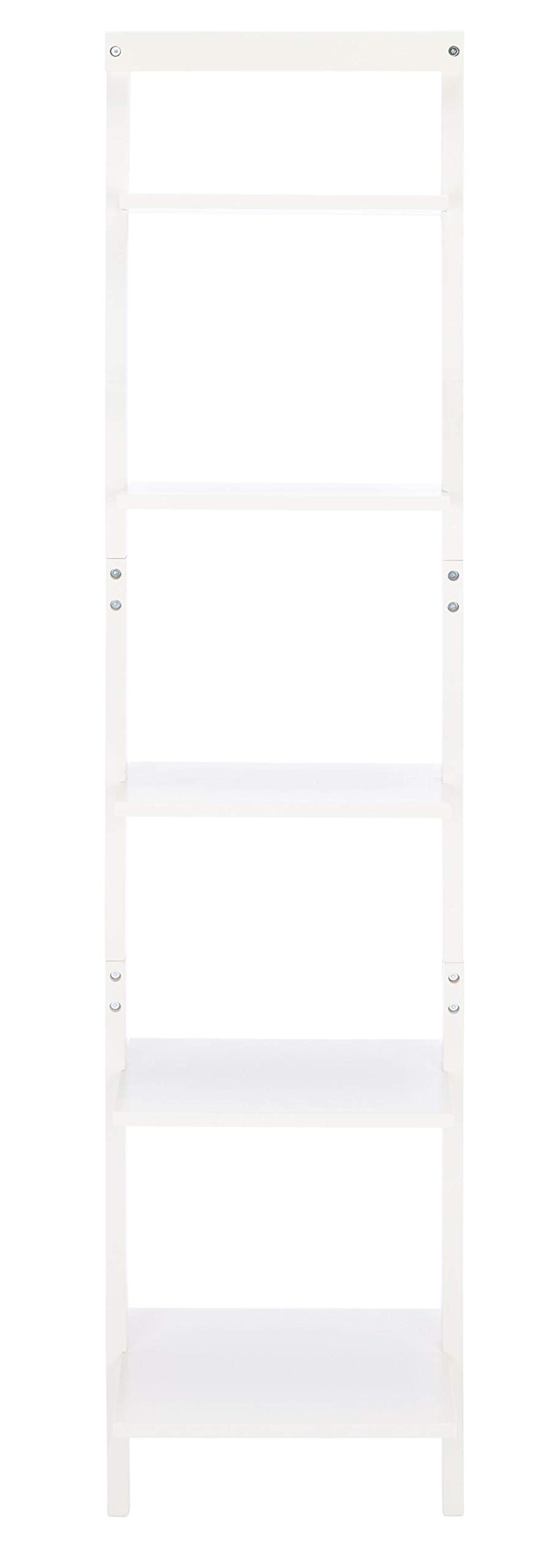Home Collection Allaire White 5-Tier Leaning Storage Shelves Living Room Bedroom