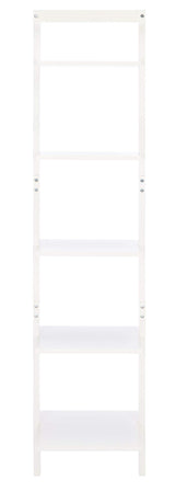 Home Collection Allaire White 5-Tier Leaning Storage Shelves Living Room Bedroom
