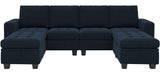 Velvet U shaped Sectional Sofa Couch with Storage Ottoman Convertibel Sectional Sofa