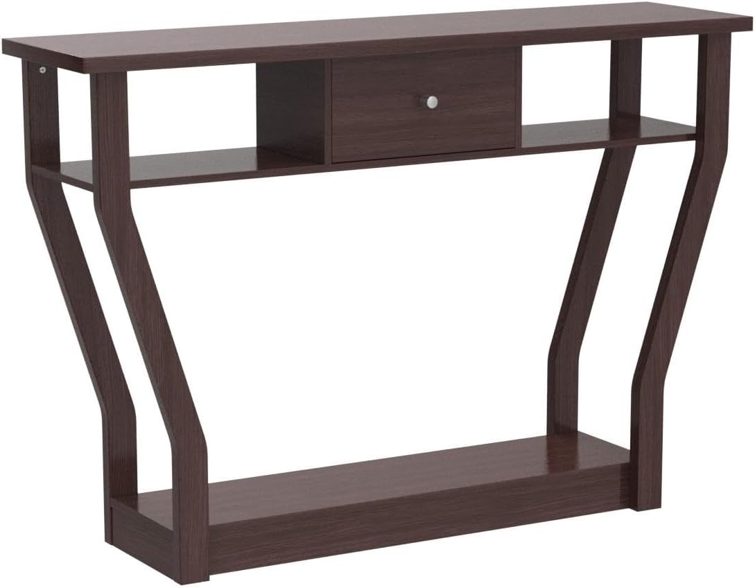 Console Table Modern Easy Assembly Entryway Table W/Storage Drawer and Bottom Shelf