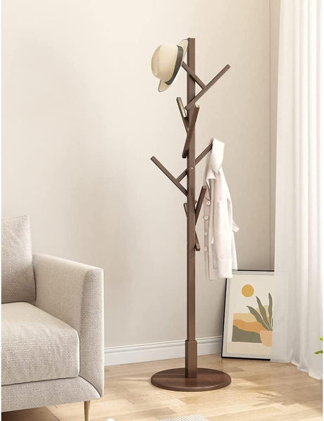 Coat Stand with Sturdy Base & 12 Unique Hooks Free Standing Hall Tree