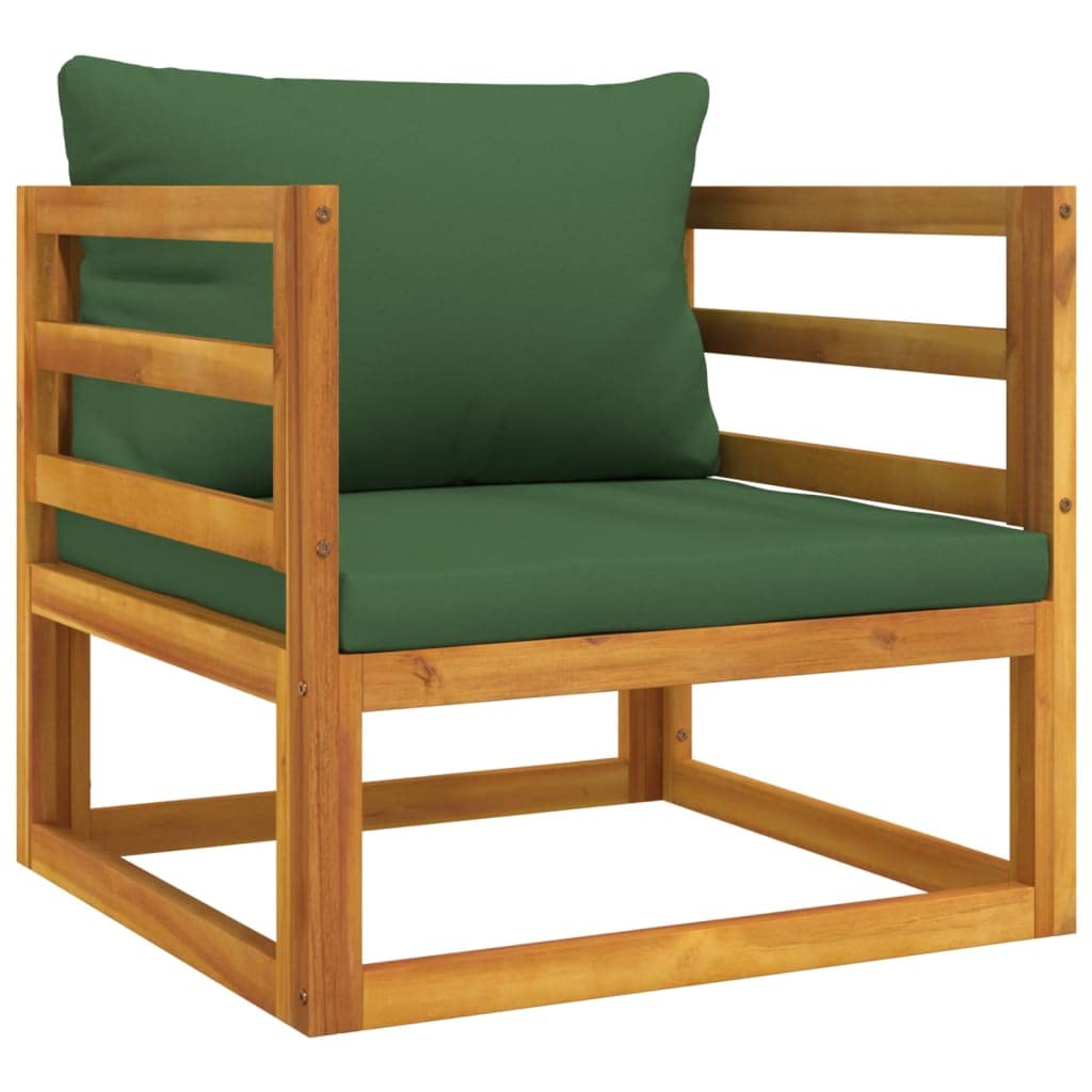 VRAXO 7 Piece Patio Lounge Set with Green Cushions Solid Wood,Outdoor Furniture Sets-198.44lbs-101