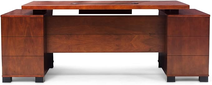 Furniture 79" Modern Ford Executive Desk with Filing Cabinets -