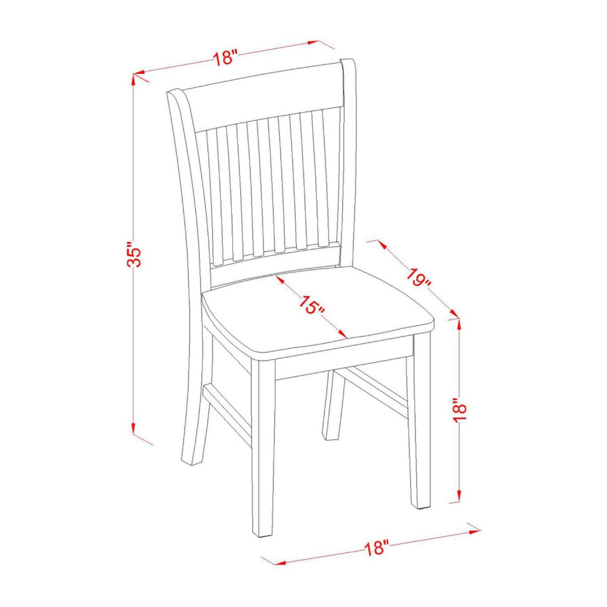 OXNO5-MAH-W 5 Piece Dining Set Includes a Square Dinner Table