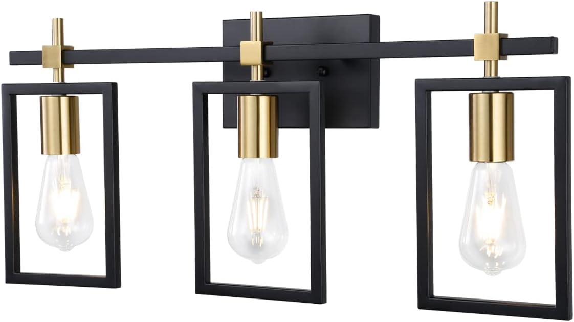 Bathroom Vanity Light Fixture Over Mirror, Rustic Bathroom Light Fixtures Black and Gold