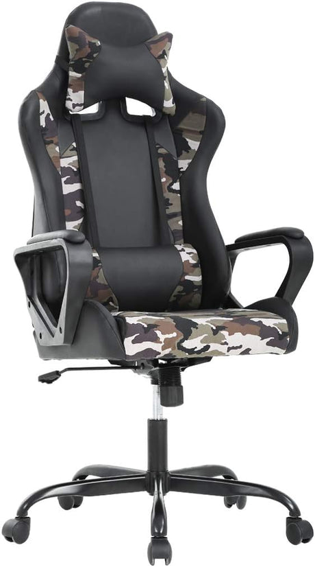 High-Back Gaming Chair PC Office Chair Computer Racing Chair PU Desk Task Chair