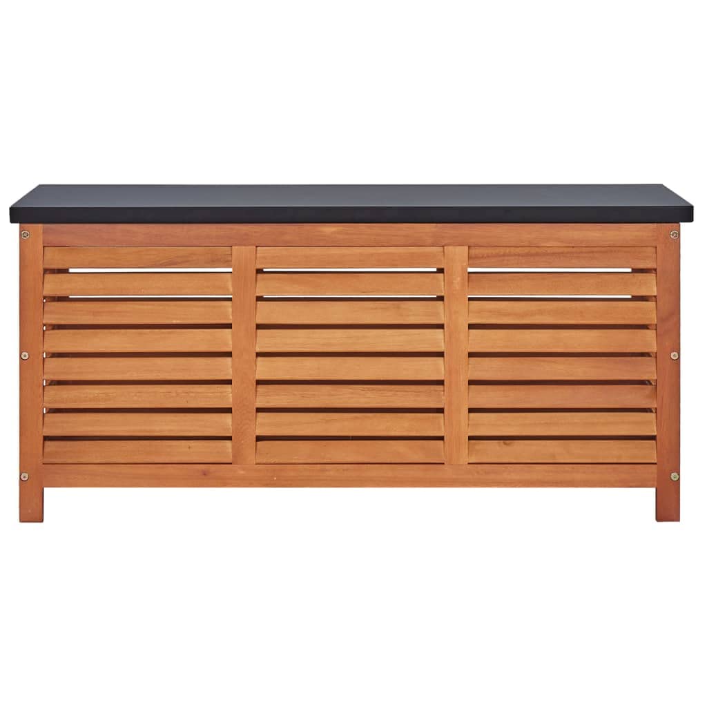 Rustic Solid Eucalyptus Garden Storage Box 46.1X19.7X21.7 in Indoor Outdoor