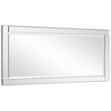 Modern Rectangle Wall Mirror for Vanity & Bathroom Solid Wood Frame, 1"-Beveled Center,