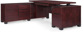 Furniture Modern 79" Ford Executive Desk with Right Return and Filing Cabinets - Light Wood