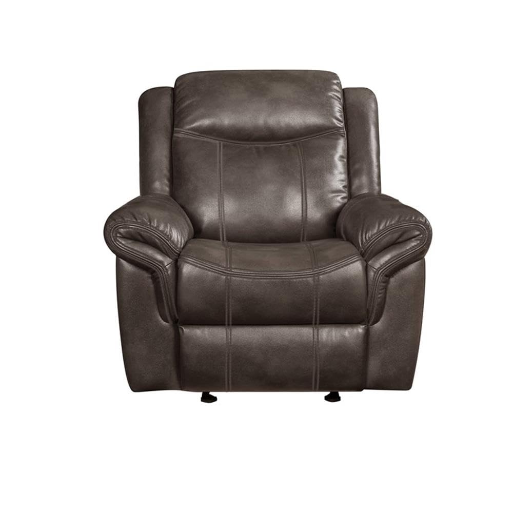 Glider Recliner in Brown Leather Aire