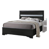 Twin Panel Wood Bed in Black
