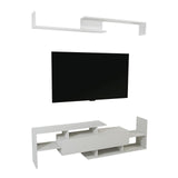 Surrey Mid-Century Modern TV Stand with MDF Shelves and Bookcase for Living Room