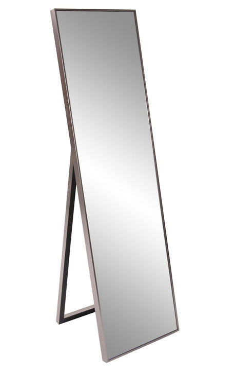 Toronto Self Standing Dressing Mirror, Metallic Brass Rectangular Frame Full Length Floor