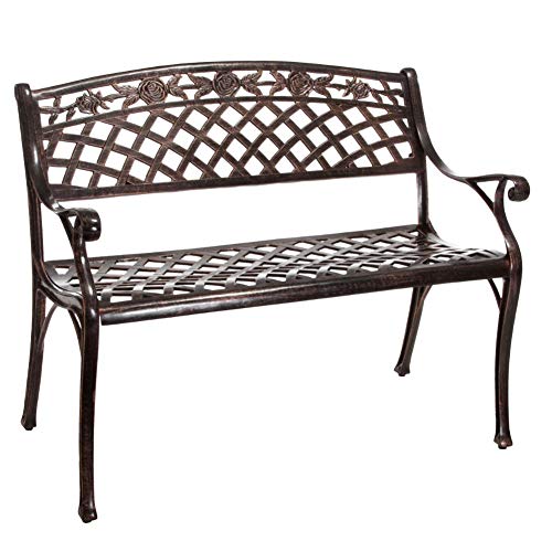 Hamilton Outdoor Cast Aluminum Bench, Copper