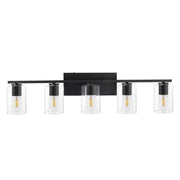 5 Light Vanity Light Fixture - Bathroom Vanity Lights Above Mirror - Matte Black