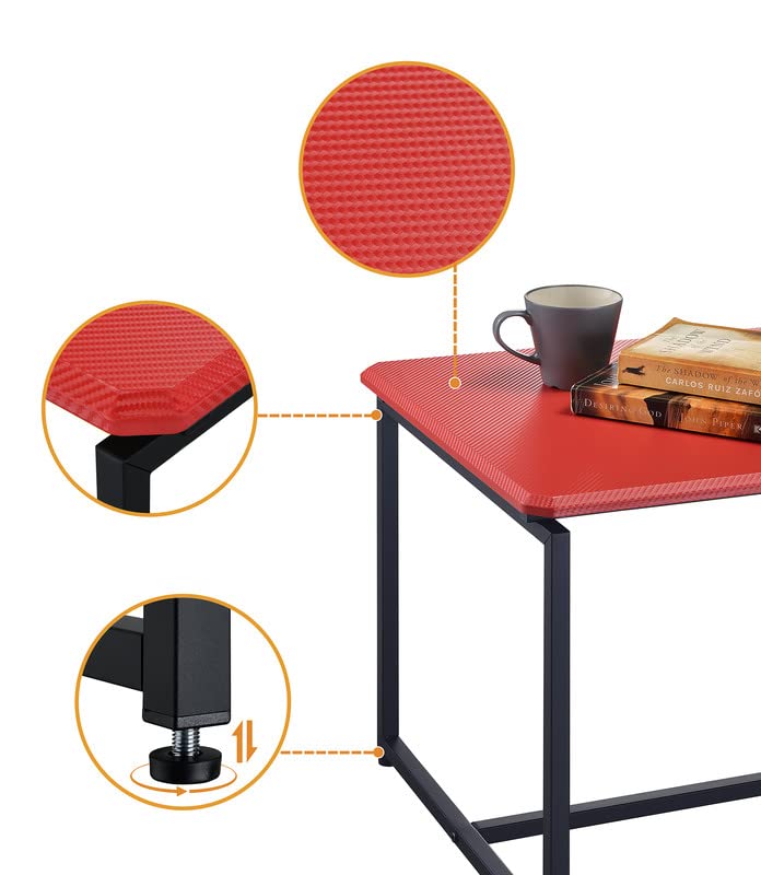 GT 3 Piece Red Carbon Fiber Wrap Coffee Table and End Table Set