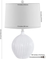 Lighting Collection Papen White Orb 23-inch Table Lamp (LED Bulb Included)