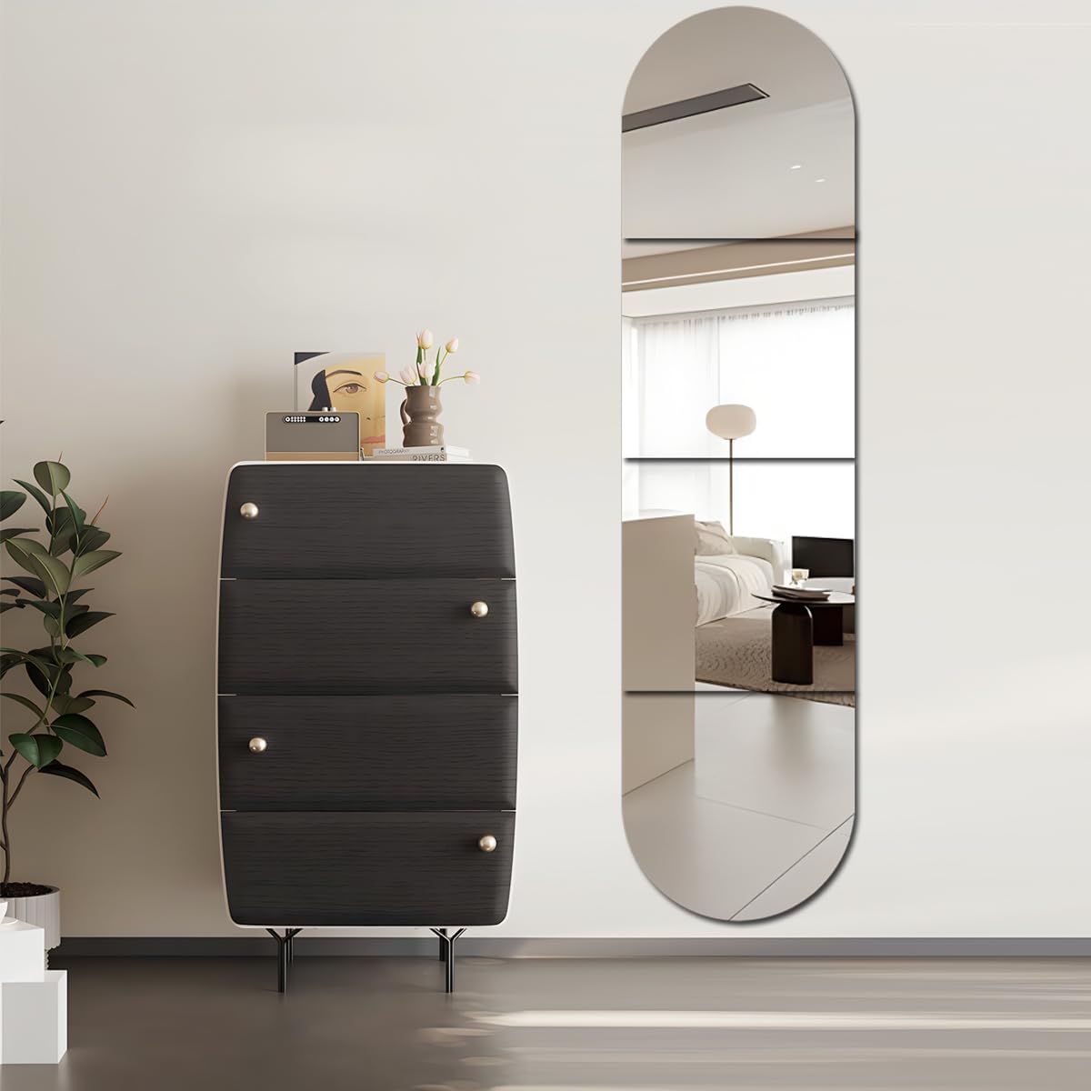 4 Pack Full Length Acrylic Mirrors Stickers for Walls Self Adhesive Safe