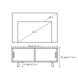 39.4" Small TV Stand for TV, Bamboo Entertainment Center with 2 C