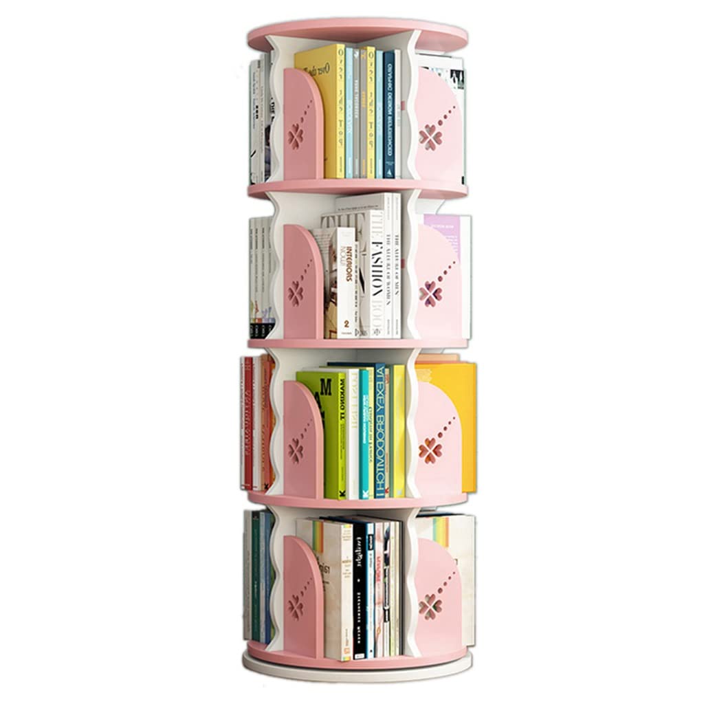 360° Rotating Bookshelf, 3-5 Tier Free Assembly Bookcase,Floor Standing Library