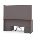 Connexion Credenza with Hutch Slate/Sandstone