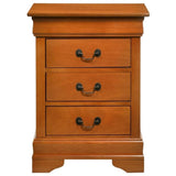 Glory Furniture Louis Phillipe 3 Drawer Nightstand in Oak