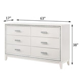 Haiden Rectangular Wood 6-Drawer Bedroom Dresser in White