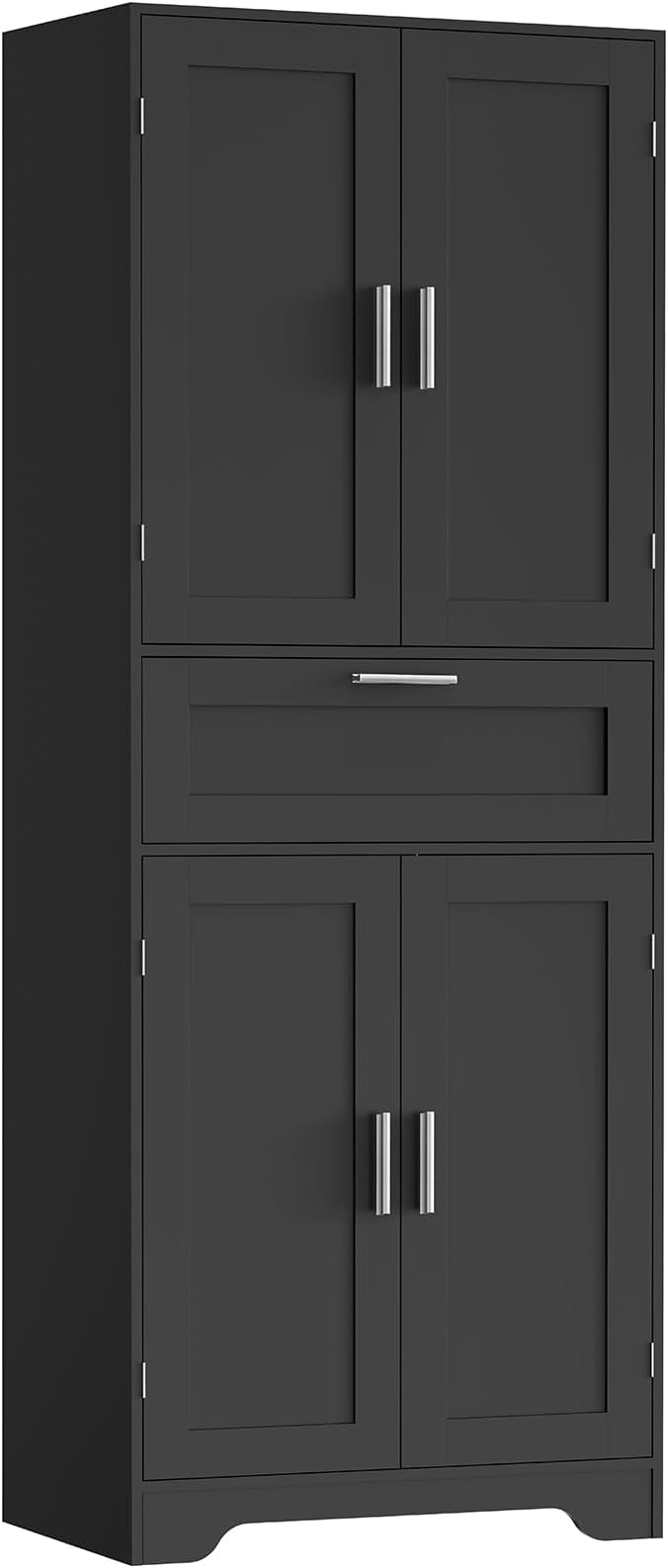 H Tall Storage Cabinet, Pantry Cabinet with 1 Large Drawer & 2 Adjustable Shelves,Tall Cabinet, Freestanding Cupboard