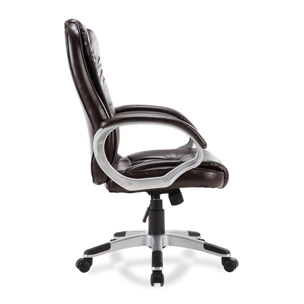 New Brown Executive Ergonomic Office Chair PU Leather High Back Computer Desk